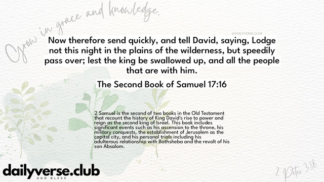 Bible Verse Wallpaper 17:16 from The Second Book of Samuel