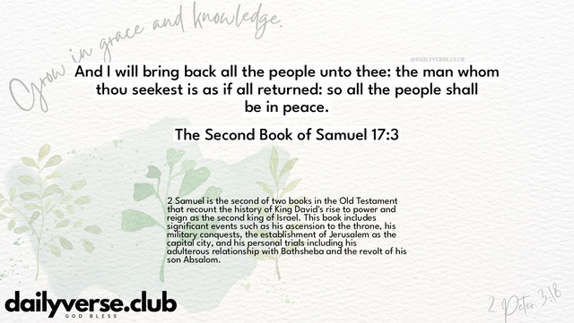 Bible Verse Wallpaper 17:3 from The Second Book of Samuel
