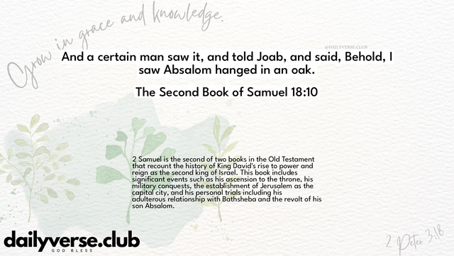 Bible Verse Wallpaper 18:10 from The Second Book of Samuel