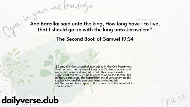 Bible Verse Wallpaper 19:34 from The Second Book of Samuel