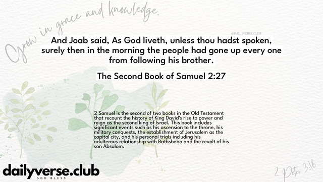 Bible Verse Wallpaper 2:27 from The Second Book of Samuel
