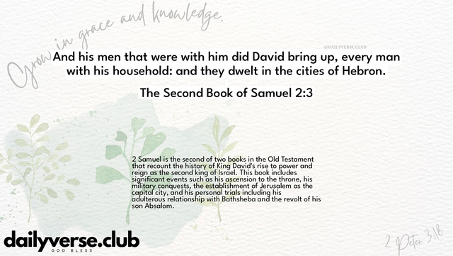 Bible Verse Wallpaper 2:3 from The Second Book of Samuel