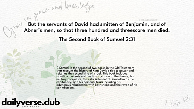 Bible Verse Wallpaper 2:31 from The Second Book of Samuel