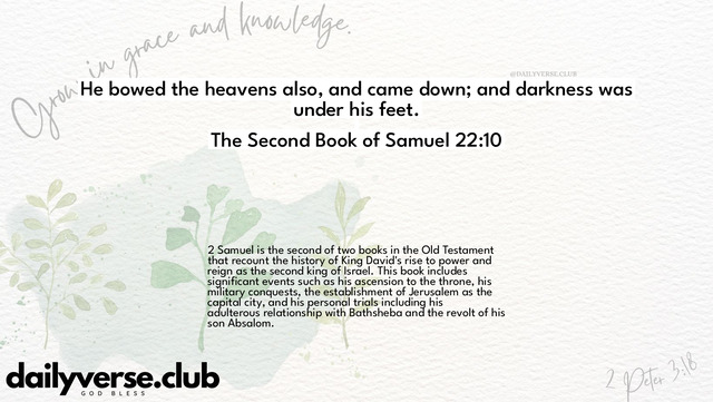 Bible Verse Wallpaper 22:10 from The Second Book of Samuel
