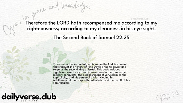 Bible Verse Wallpaper 22:25 from The Second Book of Samuel