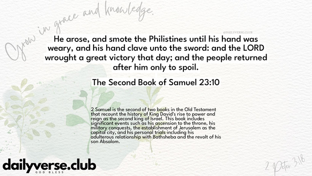 Bible Verse Wallpaper 23:10 from The Second Book of Samuel