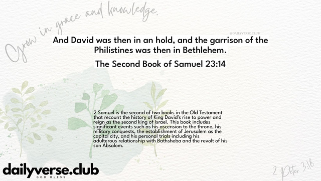 Bible Verse Wallpaper 23:14 from The Second Book of Samuel
