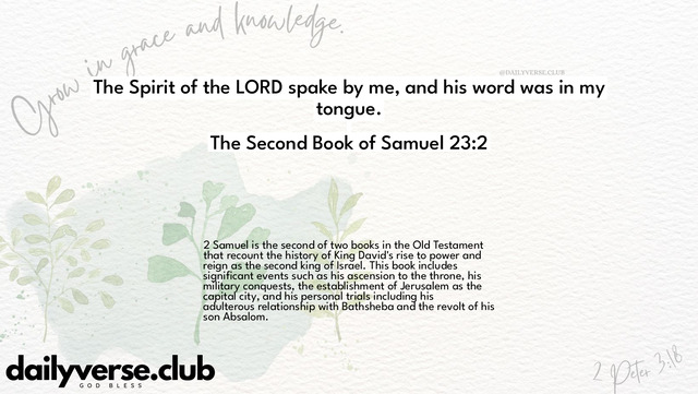 Bible Verse Wallpaper 23:2 from The Second Book of Samuel