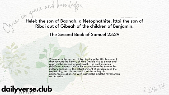 Bible Verse Wallpaper 23:29 from The Second Book of Samuel