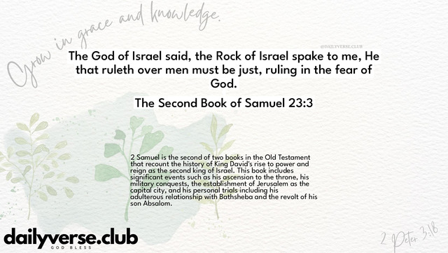Bible Verse Wallpaper 23:3 from The Second Book of Samuel