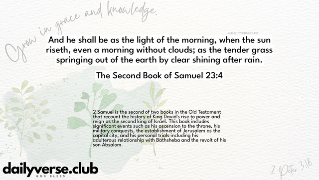 Bible Verse Wallpaper 23:4 from The Second Book of Samuel