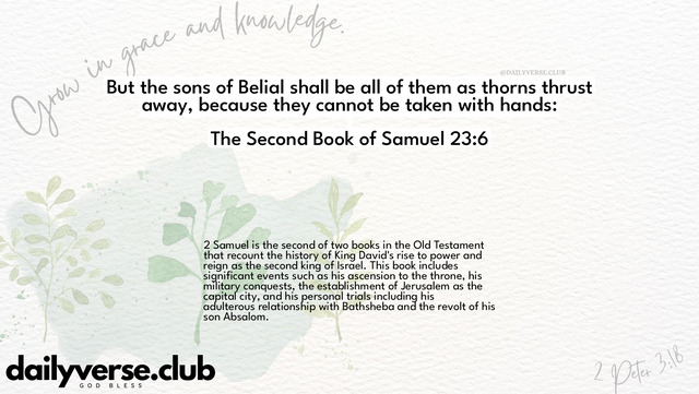 Bible Verse Wallpaper 23:6 from The Second Book of Samuel