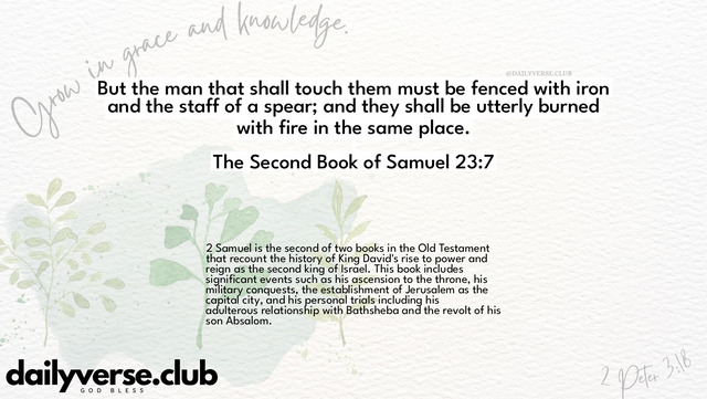 Bible Verse Wallpaper 23:7 from The Second Book of Samuel