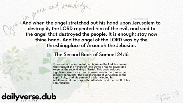 Bible Verse Wallpaper 24:16 from The Second Book of Samuel