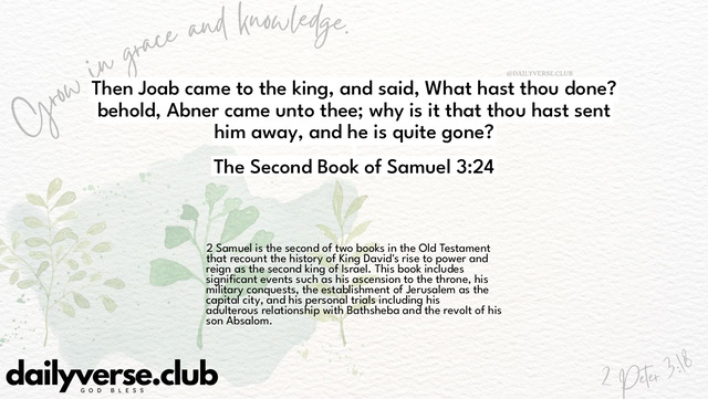 Bible Verse Wallpaper 3:24 from The Second Book of Samuel
