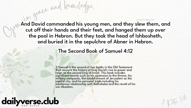 Bible Verse Wallpaper 4:12 from The Second Book of Samuel