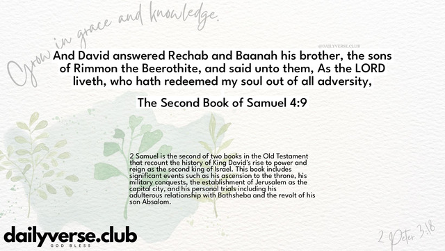 Bible Verse Wallpaper 4:9 from The Second Book of Samuel