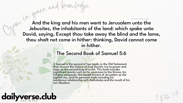 Bible Verse Wallpaper 5:6 from The Second Book of Samuel