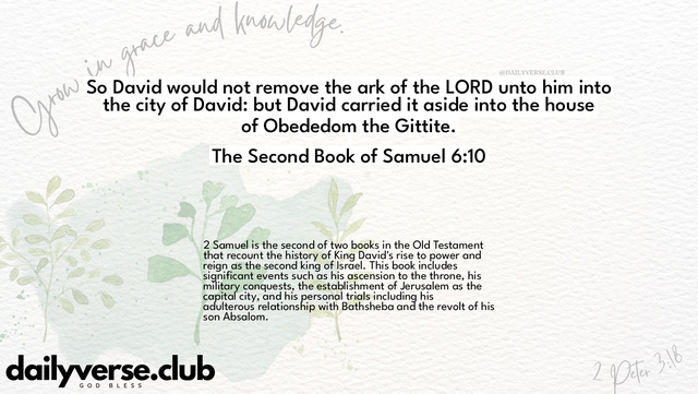 Bible Verse Wallpaper 6:10 from The Second Book of Samuel