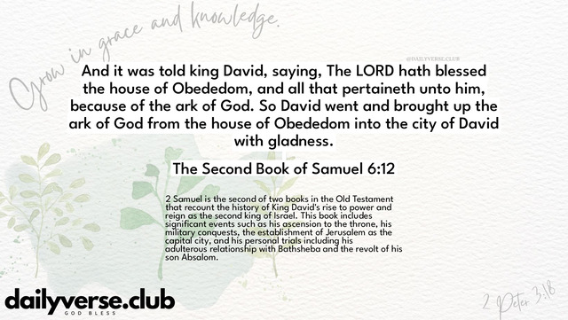 Bible Verse Wallpaper 6:12 from The Second Book of Samuel