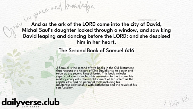 Bible Verse Wallpaper 6:16 from The Second Book of Samuel