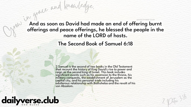 Bible Verse Wallpaper 6:18 from The Second Book of Samuel