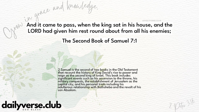 Bible Verse Wallpaper 7:1 from The Second Book of Samuel