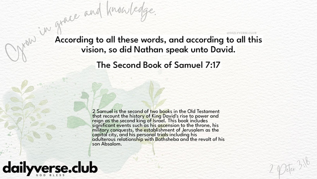 Bible Verse Wallpaper 7:17 from The Second Book of Samuel