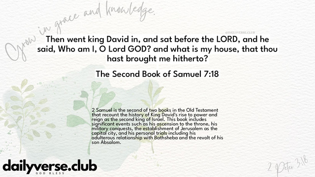 Bible Verse Wallpaper 7:18 from The Second Book of Samuel