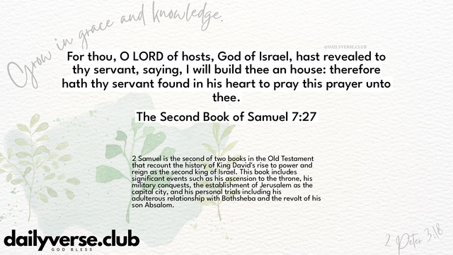 Bible Verse Wallpaper 7:27 from The Second Book of Samuel