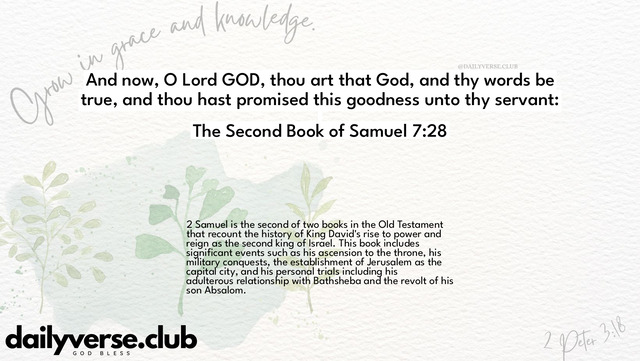 Bible Verse Wallpaper 7:28 from The Second Book of Samuel