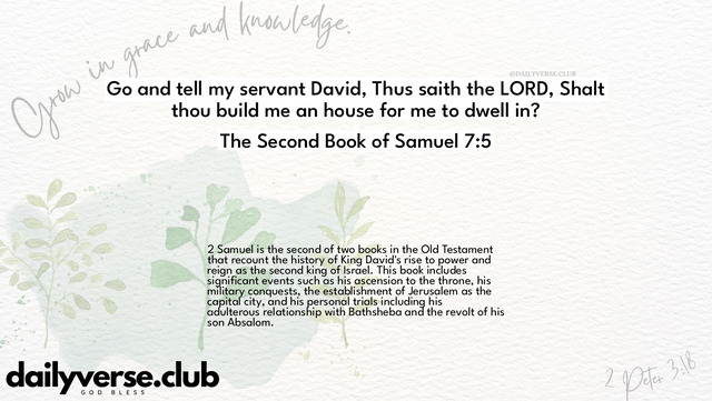 Bible Verse Wallpaper 7:5 from The Second Book of Samuel