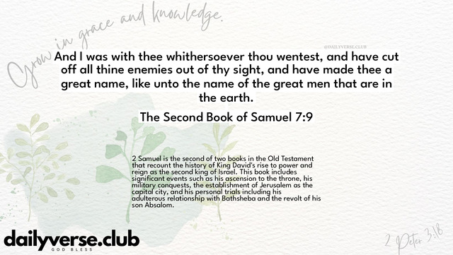 Bible Verse Wallpaper 7:9 from The Second Book of Samuel