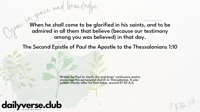 Bible Verse Wallpaper 1:10 from The Second Epistle of Paul the Apostle to the Thessalonians