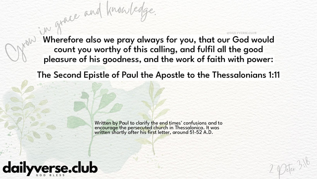 Bible Verse Wallpaper 1:11 from The Second Epistle of Paul the Apostle to the Thessalonians