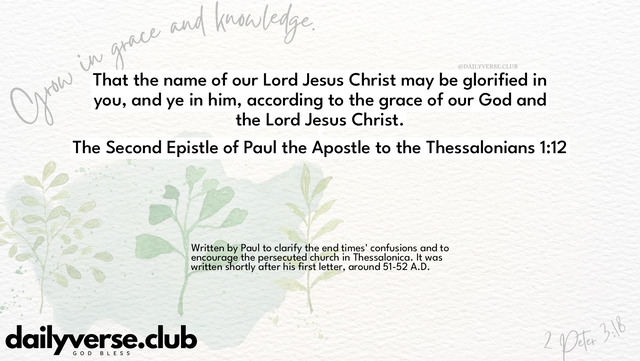 Bible Verse Wallpaper 1:12 from The Second Epistle of Paul the Apostle to the Thessalonians