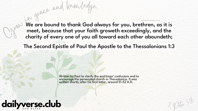 Bible Verse Wallpaper 1:3 from The Second Epistle of Paul the Apostle to the Thessalonians