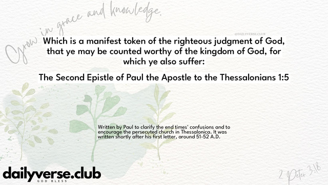 Bible Verse Wallpaper 1:5 from The Second Epistle of Paul the Apostle to the Thessalonians