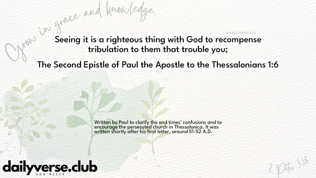 Bible Verse Wallpaper 1:6 from The Second Epistle of Paul the Apostle to the Thessalonians