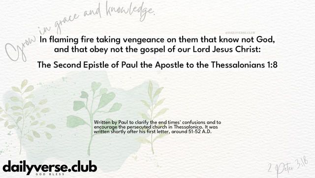 Bible Verse Wallpaper 1:8 from The Second Epistle of Paul the Apostle to the Thessalonians