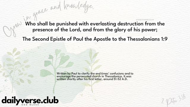 Bible Verse Wallpaper 1:9 from The Second Epistle of Paul the Apostle to the Thessalonians