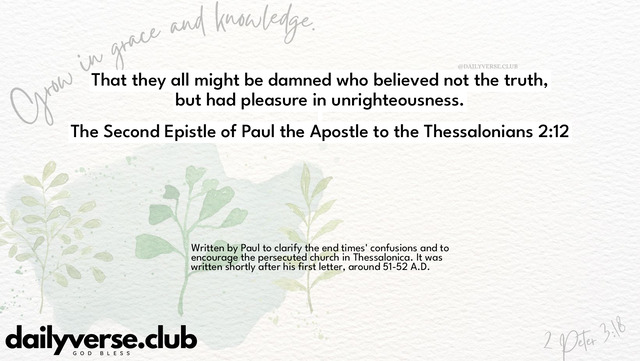Bible Verse Wallpaper 2:12 from The Second Epistle of Paul the Apostle to the Thessalonians