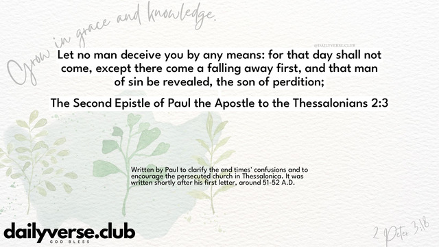 Bible Verse Wallpaper 2:3 from The Second Epistle of Paul the Apostle to the Thessalonians