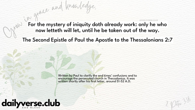 Bible Verse Wallpaper 2:7 from The Second Epistle of Paul the Apostle to the Thessalonians