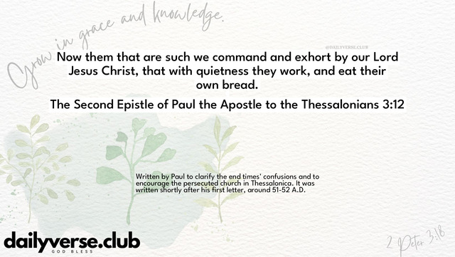 Bible Verse Wallpaper 3:12 from The Second Epistle of Paul the Apostle to the Thessalonians