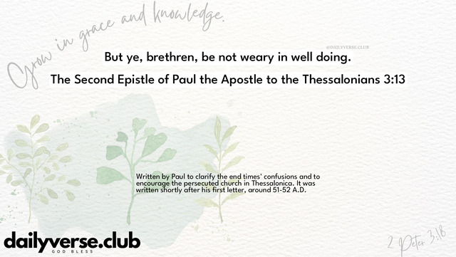 Bible Verse Wallpaper 3:13 from The Second Epistle of Paul the Apostle to the Thessalonians