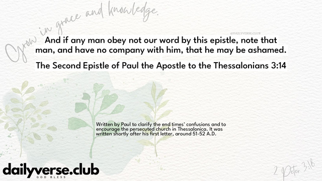 Bible Verse Wallpaper 3:14 from The Second Epistle of Paul the Apostle to the Thessalonians