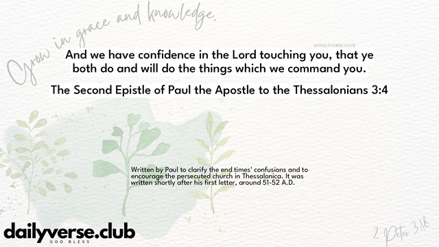Bible Verse Wallpaper 3:4 from The Second Epistle of Paul the Apostle to the Thessalonians