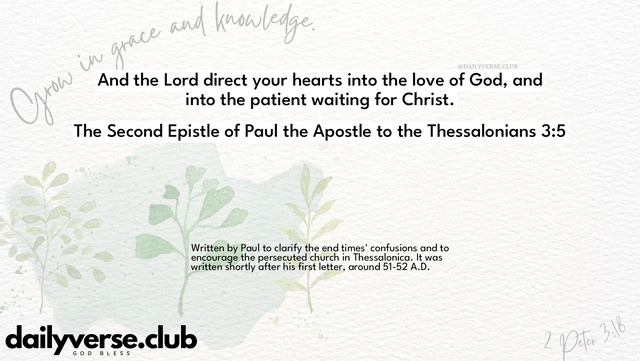 Bible Verse Wallpaper 3:5 from The Second Epistle of Paul the Apostle to the Thessalonians