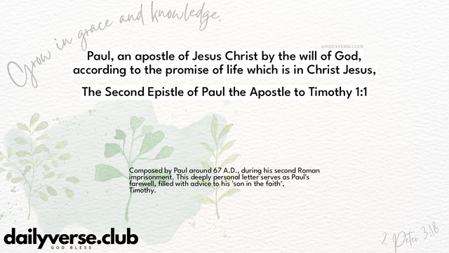 Bible Verse Wallpaper 1:1 from The Second Epistle of Paul the Apostle to Timothy